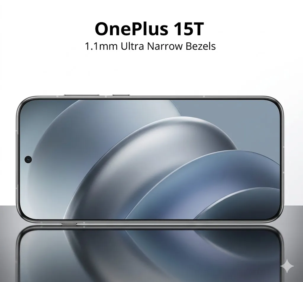 OnePlus 15T Shatters Records: The World’s Narrowest 1.1mm Symmetrical Bezels Revealed